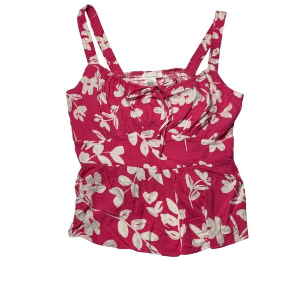 Pink & White Floral Tank Top By Urban Romantics Womens Size L 100% Rayon Lightwe - Picture 11 of 13